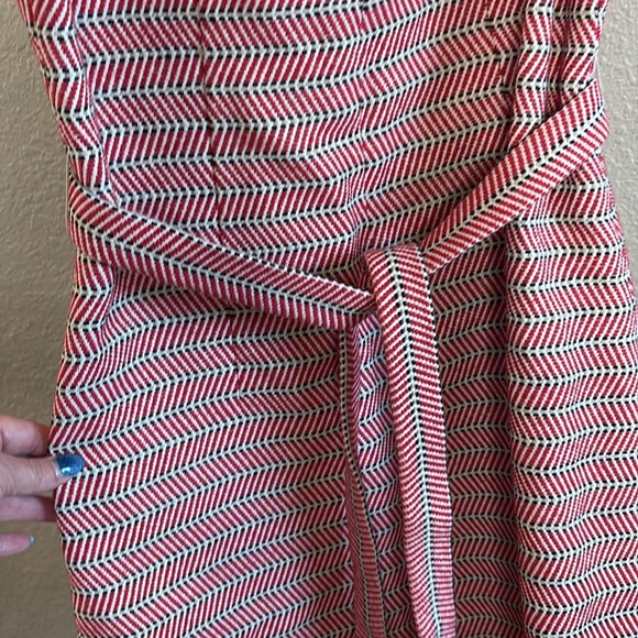 J. Crew Tweed Belted Dress/ Red, Black, Beige/ Size 0 - Picture 5 of 9